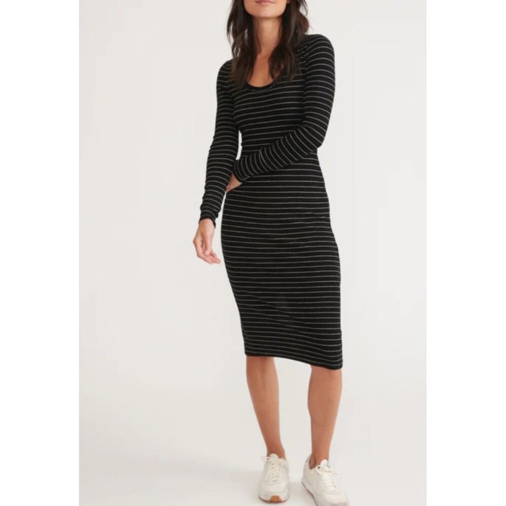 Marine Layer Lexi ribbed striped‎ midi bodicon dress boho preppy sz XS